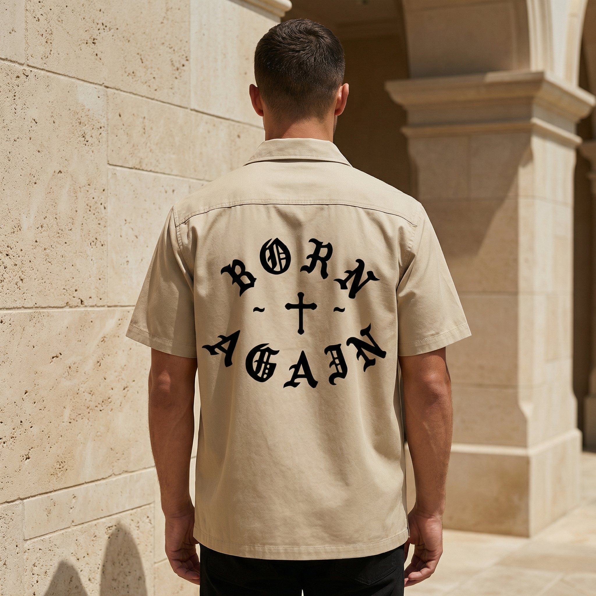 BORN AGAIN BUTTON-UP