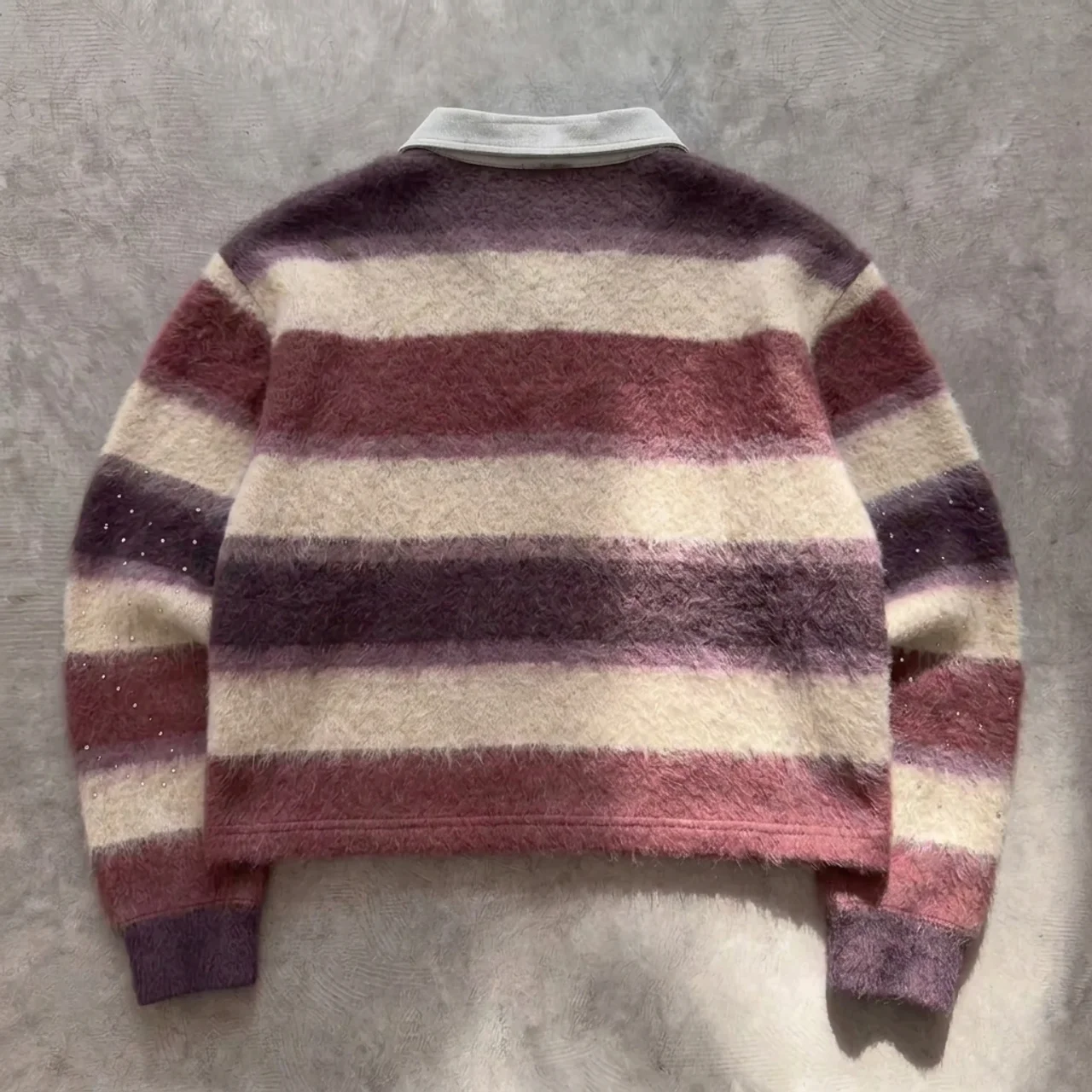 Anointed – Striped Mohair Polo Sweater